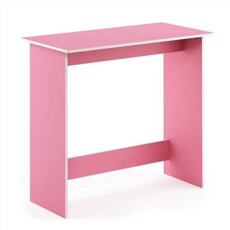 Furinno Furinno 14035PI Simplistic Study Table; Pink & White 14035PI